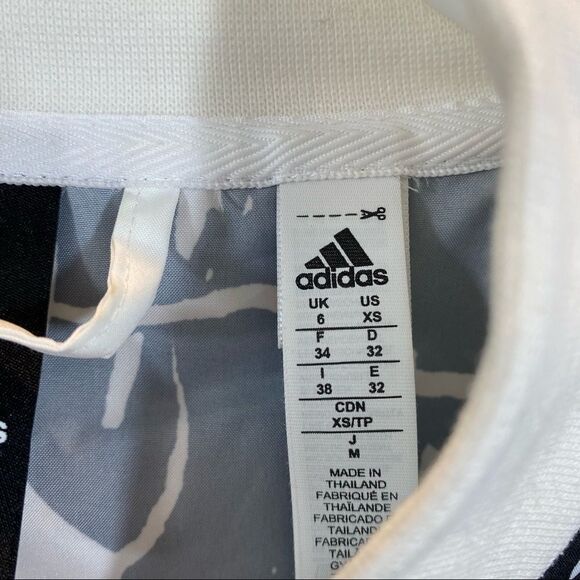 Adidas ladies Athletic Black and White Print Bomber Jacket Size XS - Picture 16 of 16